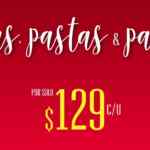Promoción Italiannis de pizzas, pastas y paninis a $129 c/u