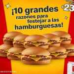 Promoción McDonalds Día de la Hamburguesa 2020: 10 hamburguesas con queso por $239