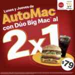 Promoción McDonalds 2x1 en Dúo Big Mac los lunes y jueves por AutoMac