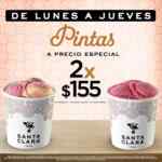 Promoción Santa Clara: 2 pintas de helado a precio especial de $155 de lunes a jueves