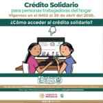 Crédito Solidario a Trabajadoras del Hogar de $25,000 pesos en el IMSS en apoyo a la contingencia por Covid-19