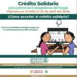 Crédito Solidario a Trabajadoras del Hogar de $25,000 pesos en el IMSS en apoyo a la contingencia por Covid-19