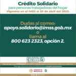 Crédito Solidario a Trabajadoras del Hogar de $25,000 pesos en el IMSS en apoyo a la contingencia por Covid-19