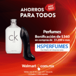 Código de cupón Walmart Hot Sale 2020 de $360 de descuento en perfumes