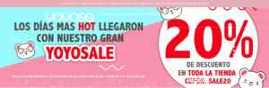 Cupón Yoyoso Hot Sale 2020 de 20% de descuento en toda la tienda en línea