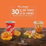 Promoción Tim Hortons Didi Food: 30% de descuento en todo el menú hoy