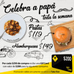 Promociones Día del Padre CPK: Descuentos en pastas y hamburguesas y compra $250 en take out y recibe certificado de $200