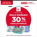 Promoción HEB 30% de descuento en todos los pañales este 30 de junio