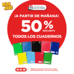 50% de descuento en todos los cuadernos en HEB
