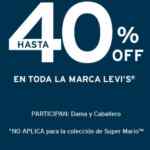 Promoción Levis Te Extrañamos: 40% de descuento en toda la marca Levis en tiendas departamentales