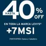 Promoción Levis Te Extrañamos: 40% de descuento en toda la marca Levis en tiendas departamentales