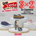 3x2 en zapatos para toda la familia en Sears este fin de semana