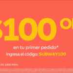 Cupón Subway y Rappi de $100 de descuento en tu primer pedido