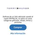 Código de cupón Tommy Hilfiger de 20% de descuento adicional al pagar con Paypal