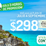 En Viva Aerobus vuelos a la playa desde $298 + impuestos de 2pm a 5pm