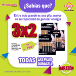 3x2 en todas las pilas Duracell en el Baratón Del Sol y Woolworth