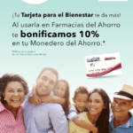 Promoción Farmacias del Ahorro Tarjeta para el Bienestar: 10% de bonificación en todas tus compras
