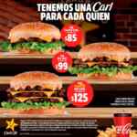 En Carl's Jr hamburguesas Carl desde $85 (Classic Carl, Big Carl y Really Big Carl)