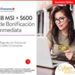 Promoción Cyber Martes Citi Banamex de $600 de bonificación en compras a 18 meses sin intereses