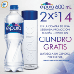 Promoción Farmapronto epura: Llévate cilindro de regalo en la compra de 2 promociones de 2 aguas epura por $14