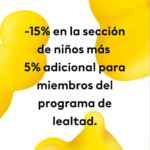 Promoción H&M de 15% de descuento en sección infantil