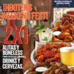 2x1 en alitas, boneless, cervezas y tragos en el Hooters Weekend Fest 2020