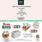 En Krispy Kreme 2x1 en media docena de glaseadas originales y 2x1 en Kirspy Bites al pedir por Uber Eats sólo hoy