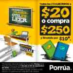 Promociones Porrúa Regreso a Clases 2020: Todos los cuadernos a $20, descuentos en mochilas, loncheras y más