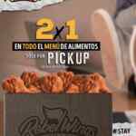 2x1 en Rebel Wings en todo el menú de alimentos en servicio para llevar