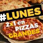 2x1 en pizzas grandes todos los lunes en Shakeys