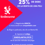 Cupón Cinépolis Klic de 25% de descuento cortesía de Sin Delantal