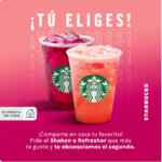Cupón Starbucks 2x1 en Shaken o Refresher