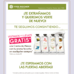 Crema para manos Gratis en la promoción de reapertura de Yves Rocher