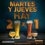 En Beer Factory 2x1 en cervezas los martes y jueves después de las 5:00 PM