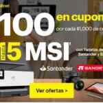 En Best Buy $100 en cupones por cada $1,000 de compra o 15 MSI con tarjetas Banorte y Santander