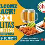 2x1 en Alitas boneless y cervezas en Chilis por reapertura