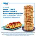Promoción IHOP: Compra un omelette y come GRATIS todos los pancakes que puedas