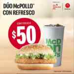 Dúo McPollo + refresco a $50 en McDonalds al pedir por SinDelantal