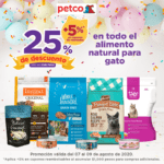 En Petco 25% de descuento en todo el alimento natural para gato y más