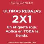 Últimas Rebajas Rojocanela: 2x1 en etiqueta roja en toda la tienda
