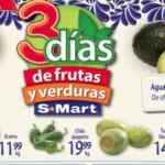 Ofertas S-Mart 3 días de frutas y verduras del 25 al 27 de agosto