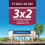 3x2 en pintura acrílica Sherwin-Williams a partir del 17 de agosto