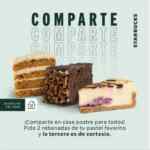 Cupón Starbucks 3x2 en rebanadas de pastel