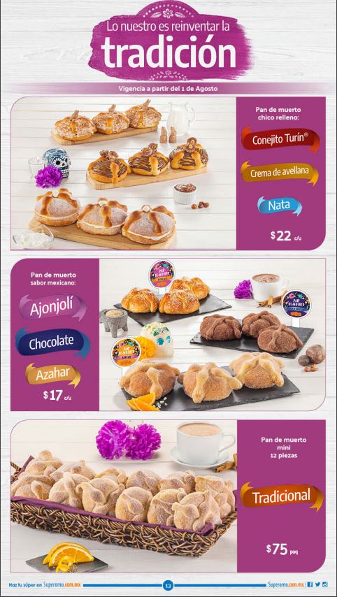 Precios pan de muerto Superama desde $17 a partir de agosto 2020