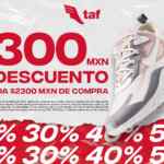 Cupón TAF de $300 de descuento en sneakers en rebaja