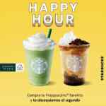 Cupón Happy Hour Starbucks: 2x1 en frappuccinos hasta el 16 de agosto