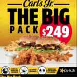 Carl's Jr The Big Pack: 2 hamburguesas + estrellas de pollo + chicken tenders + 2 papas por $249
