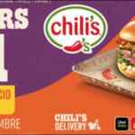 2x1 en hamburguesas en Chilis en servicio a domicilio