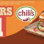 Promoción Chilis: 2x1 en hamburguesas en restaurante