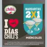 2x1 en margaritas los miércoles en Chilis